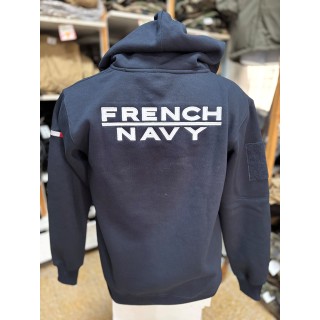 Sweat FRENCH NAVY zippé à capuche – Marine style militaire
