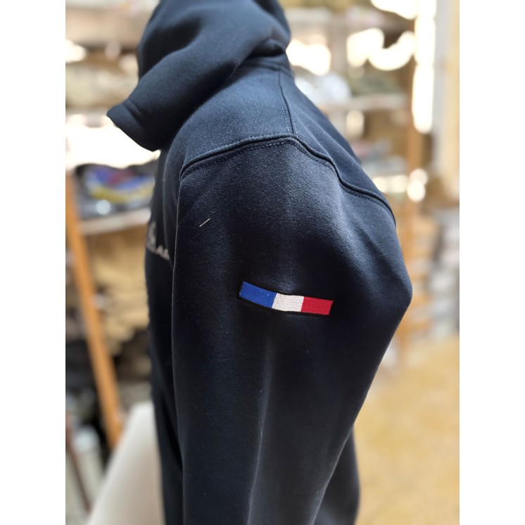 Sweat FRENCH NAVY zippé à capuche – Marine style militaire