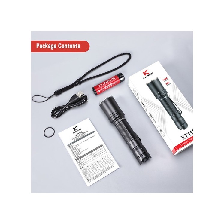 Lampe tactique rechargeable - 1300 lms