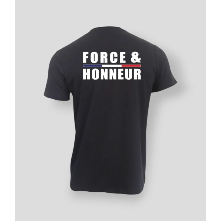 T-SHIRT " FORCE ET HONNEUR" - NOIR