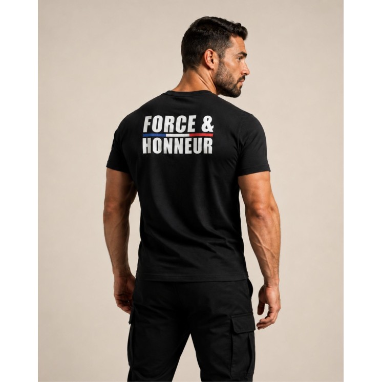 T-SHIRT " FORCE ET HONNEUR" - NOIR